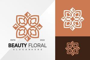 Schönheit floral verzierten Logo-Design-Vektor-Illustration-Vorlage vektor