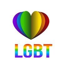 regnbågspappers hjärta. hbt-gemenskapskoncept. gay pride symbol. lätt att redigera designmall. vektor illustration.
