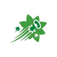 Narzissen-Logo. Blumenlogo, das nach oben beschleunigt. abstraktes grünes Blatt-Logo-Symbol-Vektor-Design. Wellness-Sport, Logo-Konzept-Symbol. abstrakte einfache Blätter Öko-Logo. vektor