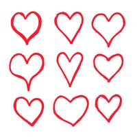 hand rita hjärtan ikon design vektor