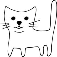 Katze-Symbol. handgezeichnetes Gekritzel. , skandinavisch, nordisch, minimalismus einfarbig haustier süß lustig vektor