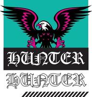 hunter eagle t-shirt design redo att trycka vektor