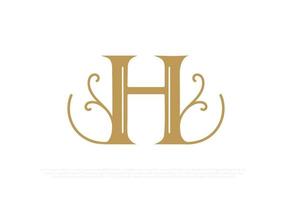 elegant och elegant h initial logotyp vektor