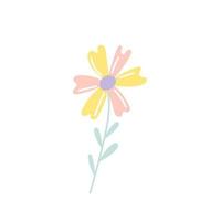 söt vårblomma, vektorillustration i handritad stil vektor