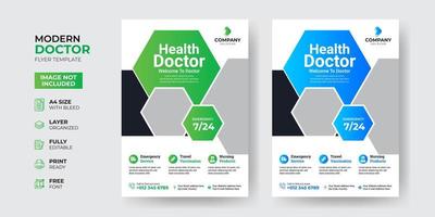 kreatives und modernes Flyer-Vorlagendesign für medizinische Gesundheit vektor