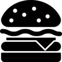 Hamburger-Glyphen-Symbol-Lebensmittelvektor