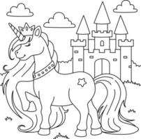 unicorn princess målarbok för barn vektor