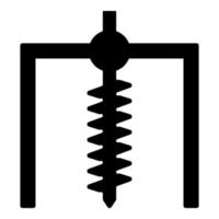 Installation für Bohrinsel Symbol Bergbau Bohrloch Bagger Erdbohrer geodätische Arbeit Symbol schwarz Farbe Vektor Illustration Bild flachen Stil