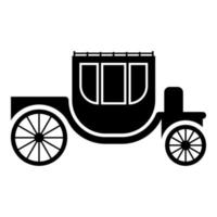 vagn brougham vagn elegans transport vintage stilikon svart färg vektor illustration bild platt stil