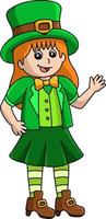 Saint Patricks Day Kobold Mädchen Cartoon Cliparts vektor