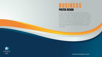 business poster.flyer, omslag, broschyr eller banner bakgrundsdesign med blå och orange curve.vector illustration vektor
