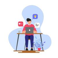 Werbetexter Social Media Vektor flache Illustration