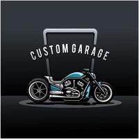 motorcykel anpassade garage illustration vektor