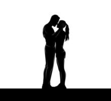 Silhouette eines romantischen Paares auf weißem Hintergrund. Vektor-Illustration vektor