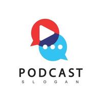 Podcast-Kanal oder Radio-Logo-Design-Vorlage vektor