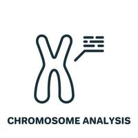 ikon för kromosomanalyslinje. x- och y-kromosomforskning linjärt piktogram. biologitest av xy-kromosomkonturikonen. isolerade vektor illustration.