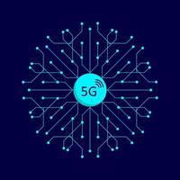 5g neue drahtlose Internet-WLAN-Verbindung. 5 g Mobilfunknetzsymbol der neuen Generation. Vektor