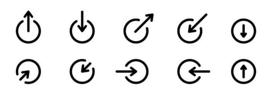 dela, nedladdningsknapp för linjeikon för sociala medier. pil- och cirkelsymboler för uppladdning, dela för webbplatskonturikon. extern länk och rund repost linjär skylt. vektor illustration.