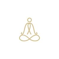 linje person yoga lyx logotyp design, vektor grafisk symbol ikon illustration kreativ idé