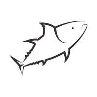 modern linje form fisk hav tonfisk logotyp design vektor ikon symbol illustration