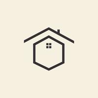 Hipster Hexagon Home Logo Design Vektorgrafik Symbol Symbol Illustration kreative Idee vektor