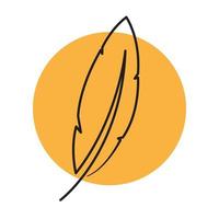 einfache vogelfedern linien mit kreis logo design vektor symbol symbol grafik illustration