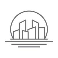 Linien Stadt Gebäude minimalistisch Logo Symbol Vektor Icon Illustration Grafikdesign