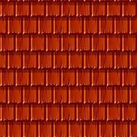 Nahtloser Texturhintergrund aus rotem Holzdach in Folge. Musteransicht eines kaputten Daches für Tapeten. vektor