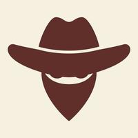 Kopf Cowboy mit Hut und Maske Vintage Logo Design Vektorsymbol Symbol Illustration