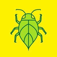 grünes Insektenblatt-Logo-Design, Vektorgrafik-Symbol-Icon-Illustration kreative Idee vektor
