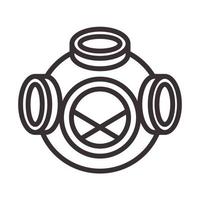linjer gamla hjälm dykare logotyp symbol vektor ikon illustration grafisk design