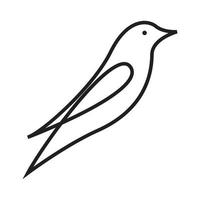 durchgehende linien vogel kleines logo symbol vektor symbol illustration grafikdesign