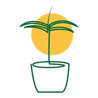dekorative Pflanzentopflinien abstrakte grüne Logo-Design-Vektorsymbol-Symbolillustration vektor
