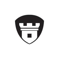 Monument Schloss mit Schild Logo Design, Vektorgrafik Symbol Symbol Illustration kreative Idee vektor