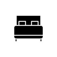 Bett, Schlafzimmer solide Symbol Vektor Illustration Logo Vorlage. für viele Zwecke geeignet.