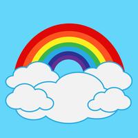 Regenbogen mit Wolkensymbol vektor
