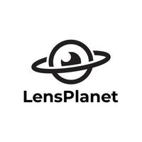 Linse Auge Planet Logo-Design vektor
