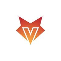 bokstav v fox logotypdesign vektor