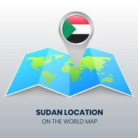 Standortsymbol von Sudan auf der Weltkarte vektor