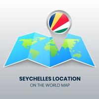 Standortsymbol der Seychellen auf der Weltkarte vektor