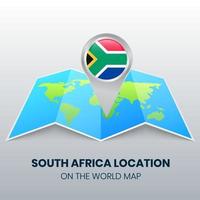 Standortsymbol von Südafrika auf der Weltkarte vektor