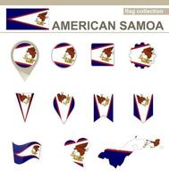 samling av amerikanska samoa flagga vektor