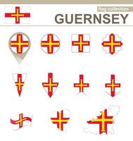 Guernsey-Flaggensammlung vektor