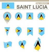 St. Lucia Flaggensammlung vektor