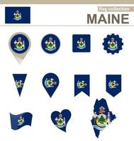 Sammlung von Maine-Flaggen vektor