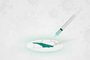 north carolina impfkonzept, impfstoffinjektion in karte von north carolina. impfstoff und impfung gegen coronavirus, covid-19. vektor