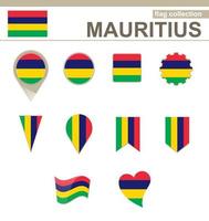 Mauritius flagga samling vektor