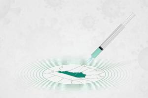 kentucky-impfungskonzept, impfstoffinjektion in der karte von kentucky. impfstoff und impfung gegen coronavirus, covid-19. vektor