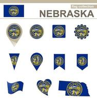 Nebraska-Flaggensammlung vektor