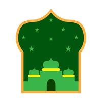 Illustrationsdesign der grünen Moschee für Ramadan. vektor